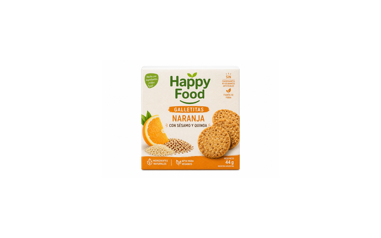 Happy Food Galletitas Naranja con Sésamo y Quinoa 44 g