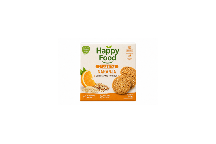 Happy Food Galletitas Naranja con Sésamo y Quinoa 44 g